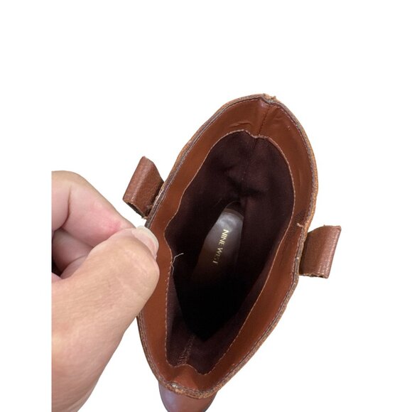 Nine West Womens Brown Leather retro Y2K Mid Calf Boots Size 10M SKU 7171 - Picture 8 of 10